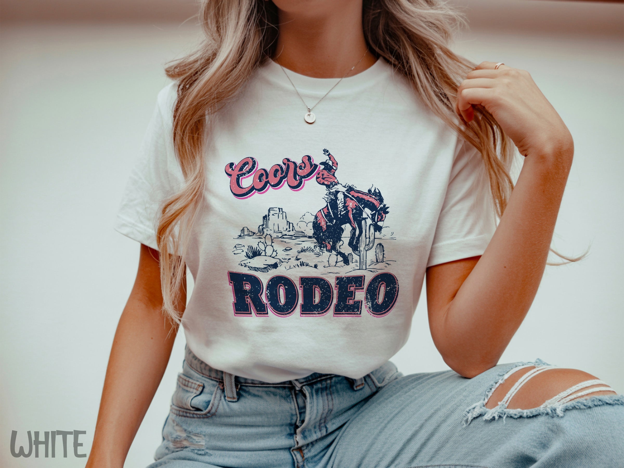 western 003 coors rodeo distressed tee