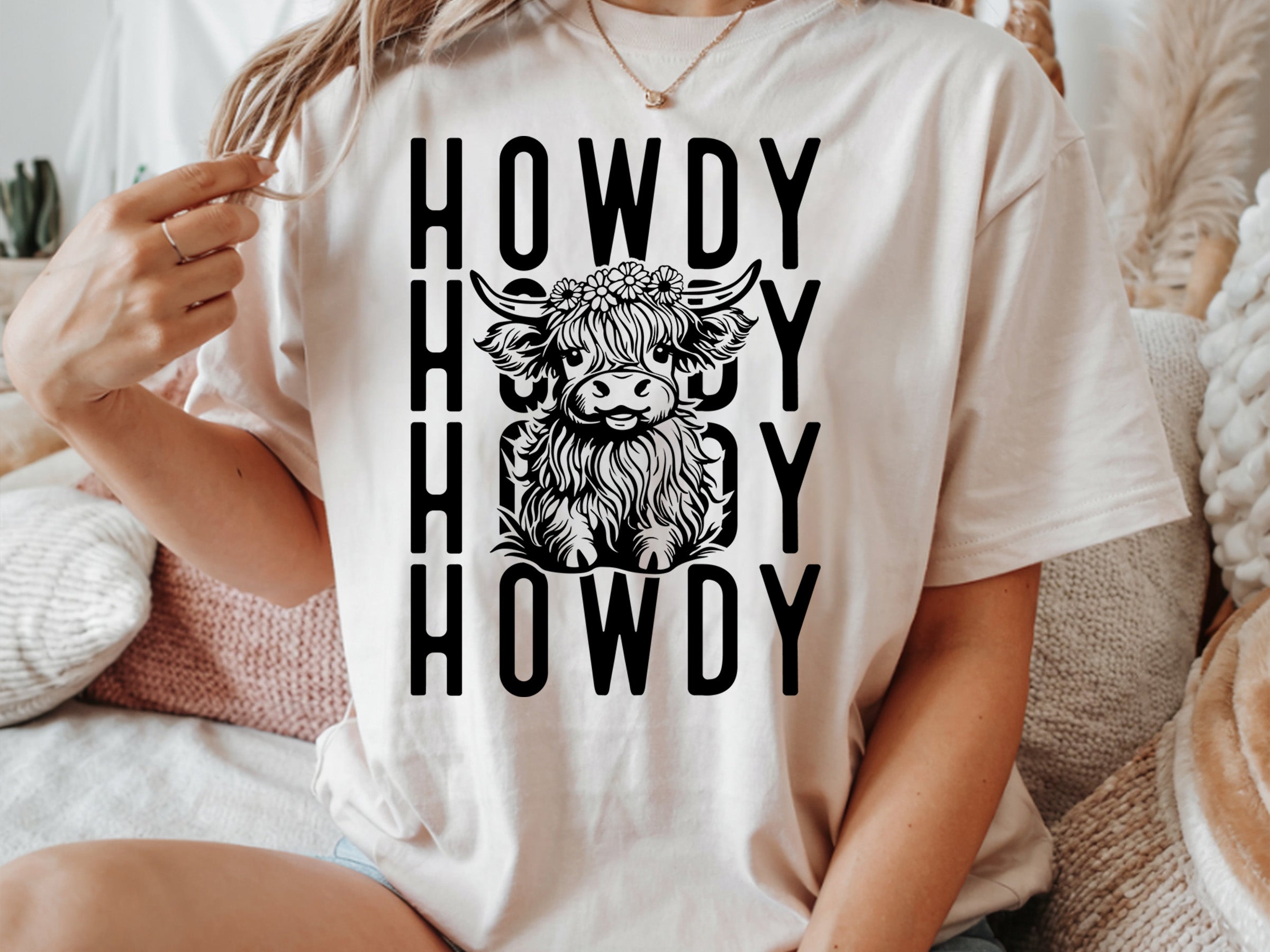 western 007 feathers bows tee