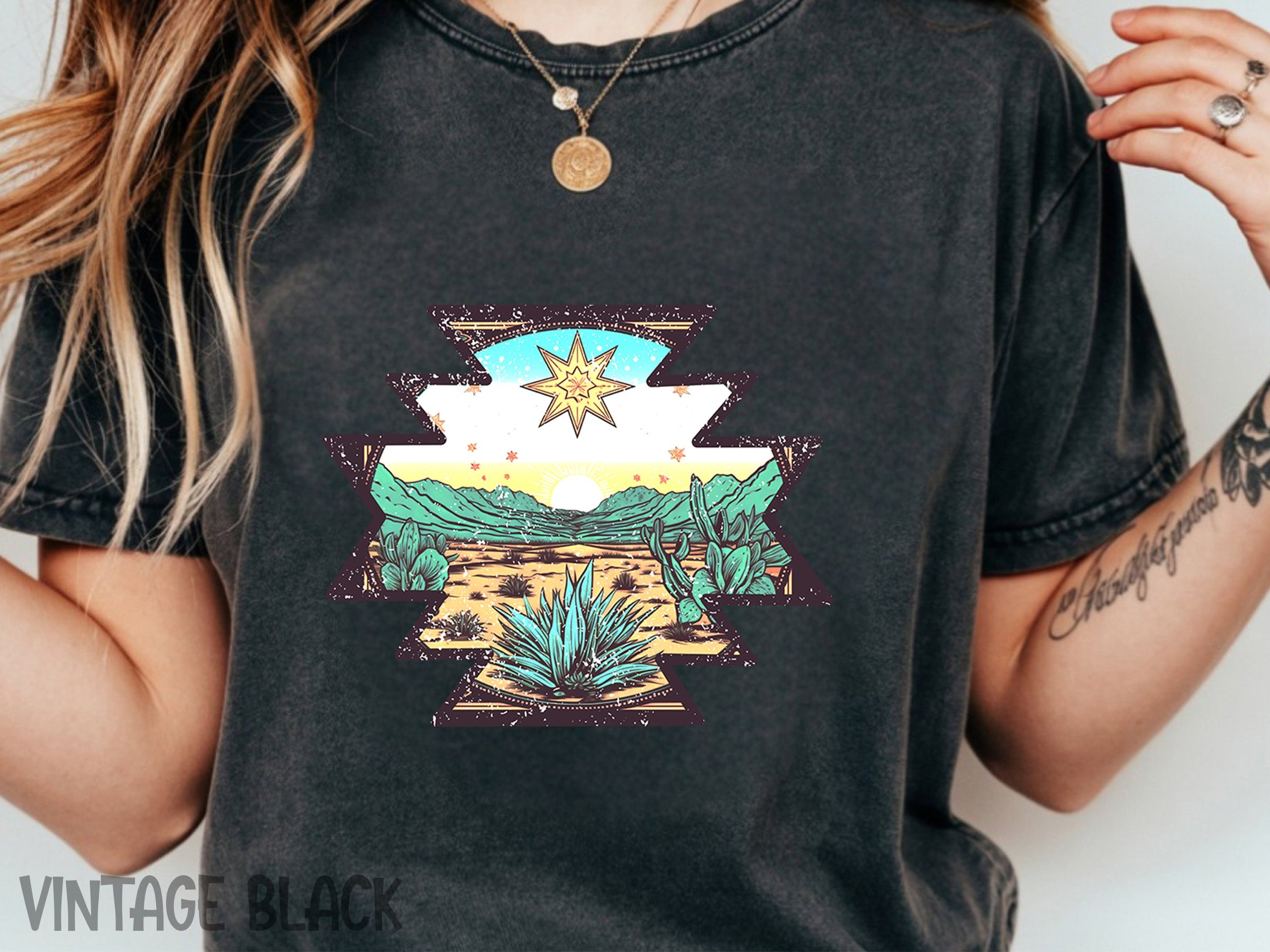 western 042 little watercolor farm tee