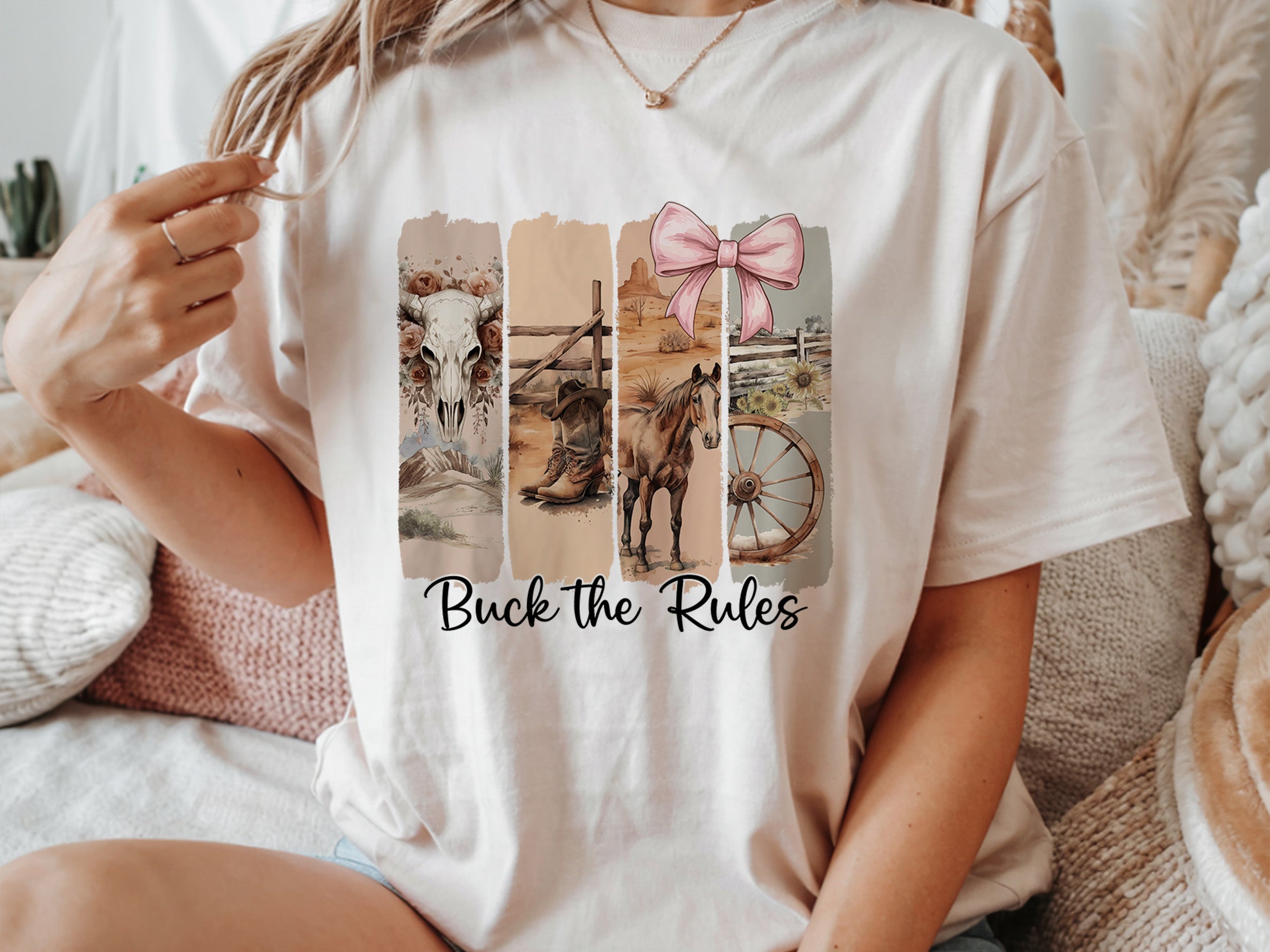 western 020 wild west bull skull dtf transfer