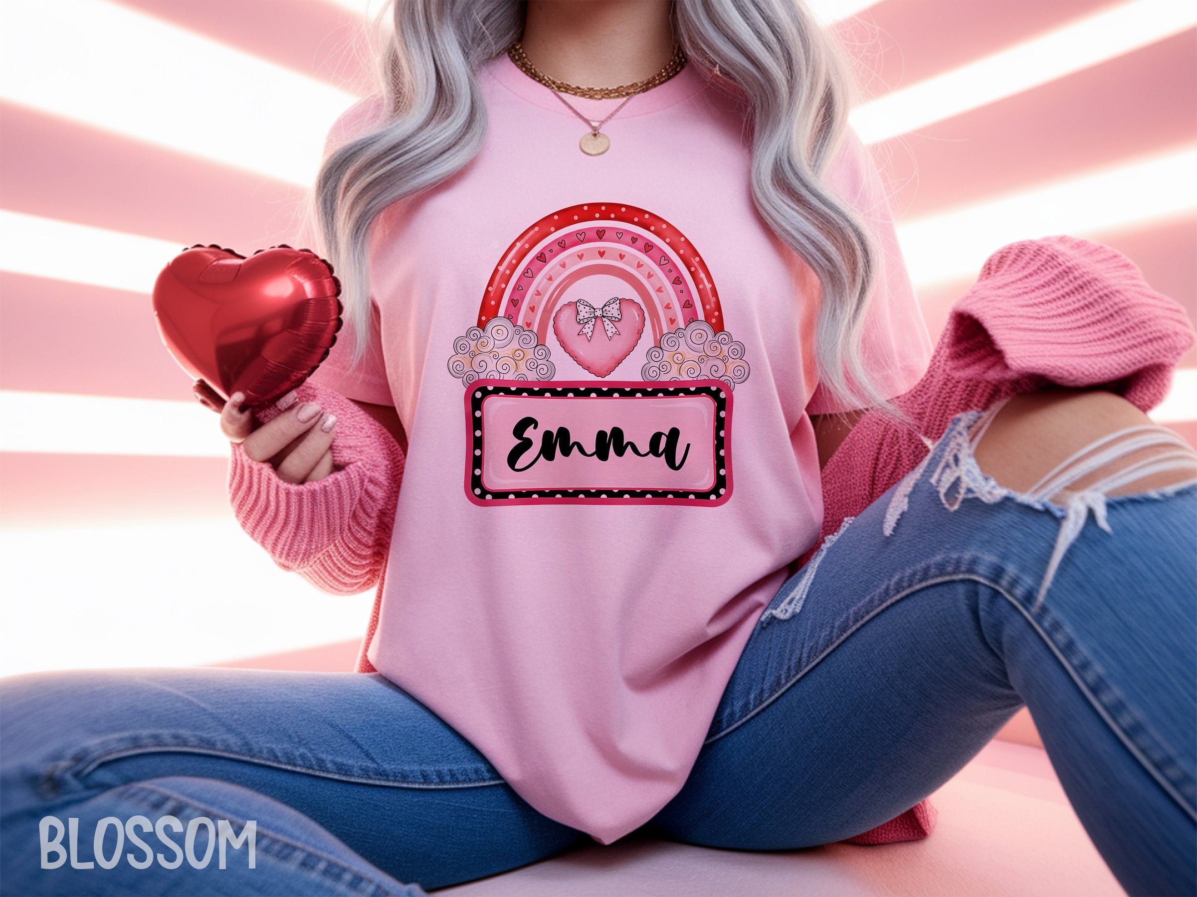 personalized 078 over the rainbow love personalized dtf transfer