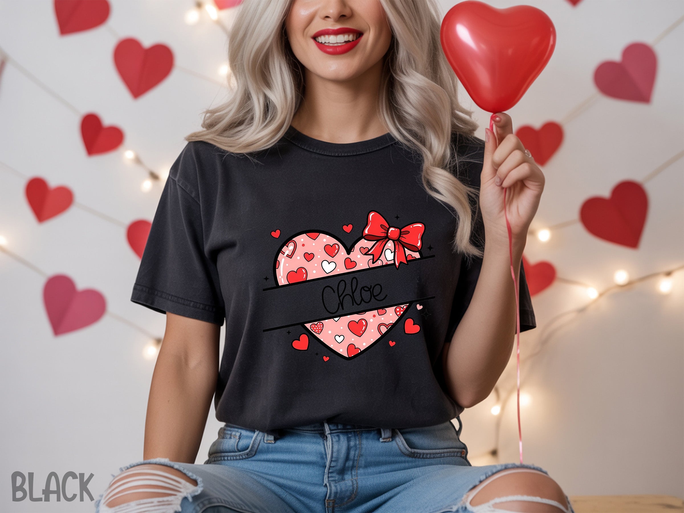 personalized 075 quilted heart of love personalized youth tee