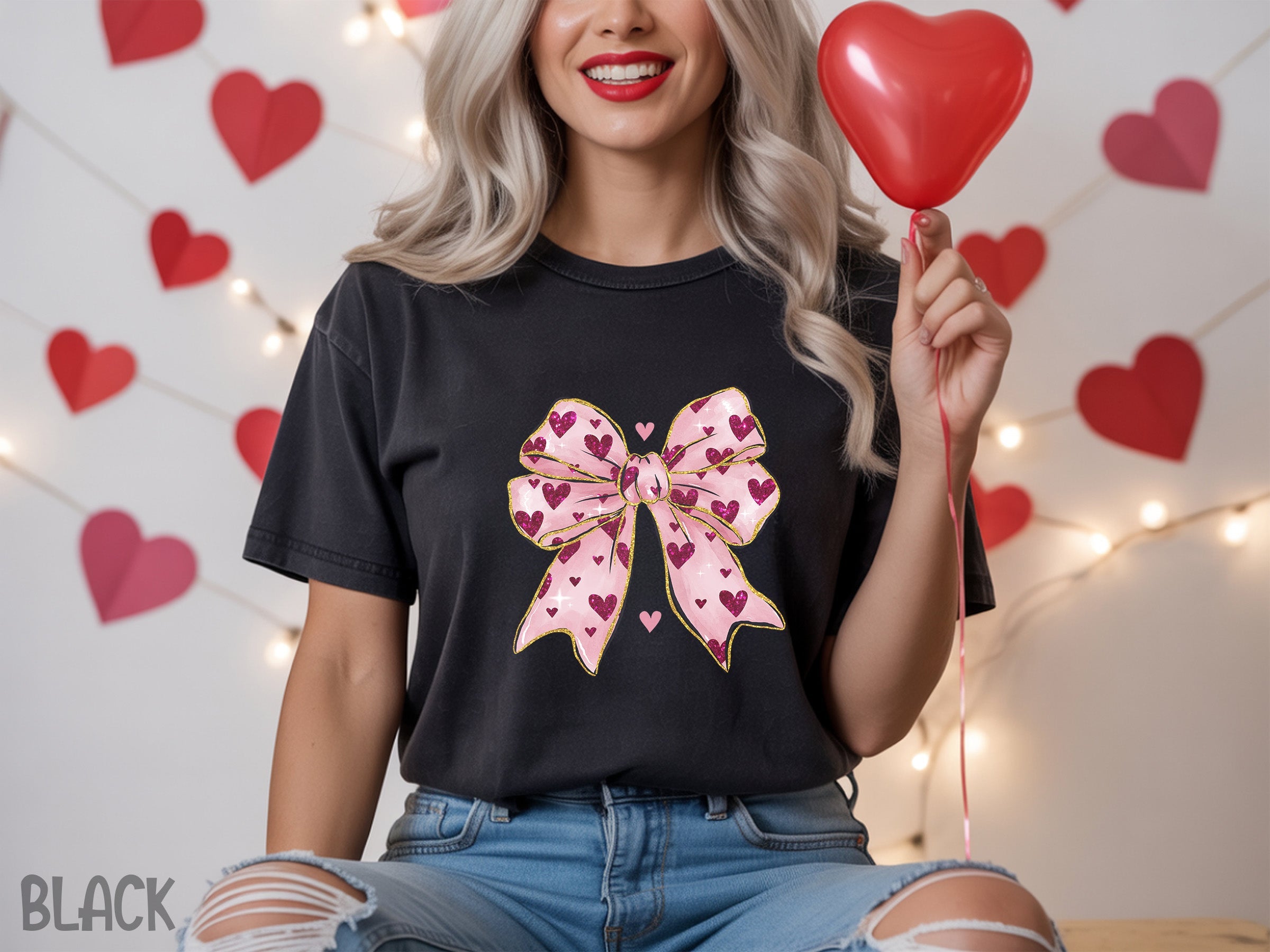 valentines 002 you are worthy valentine bow tee