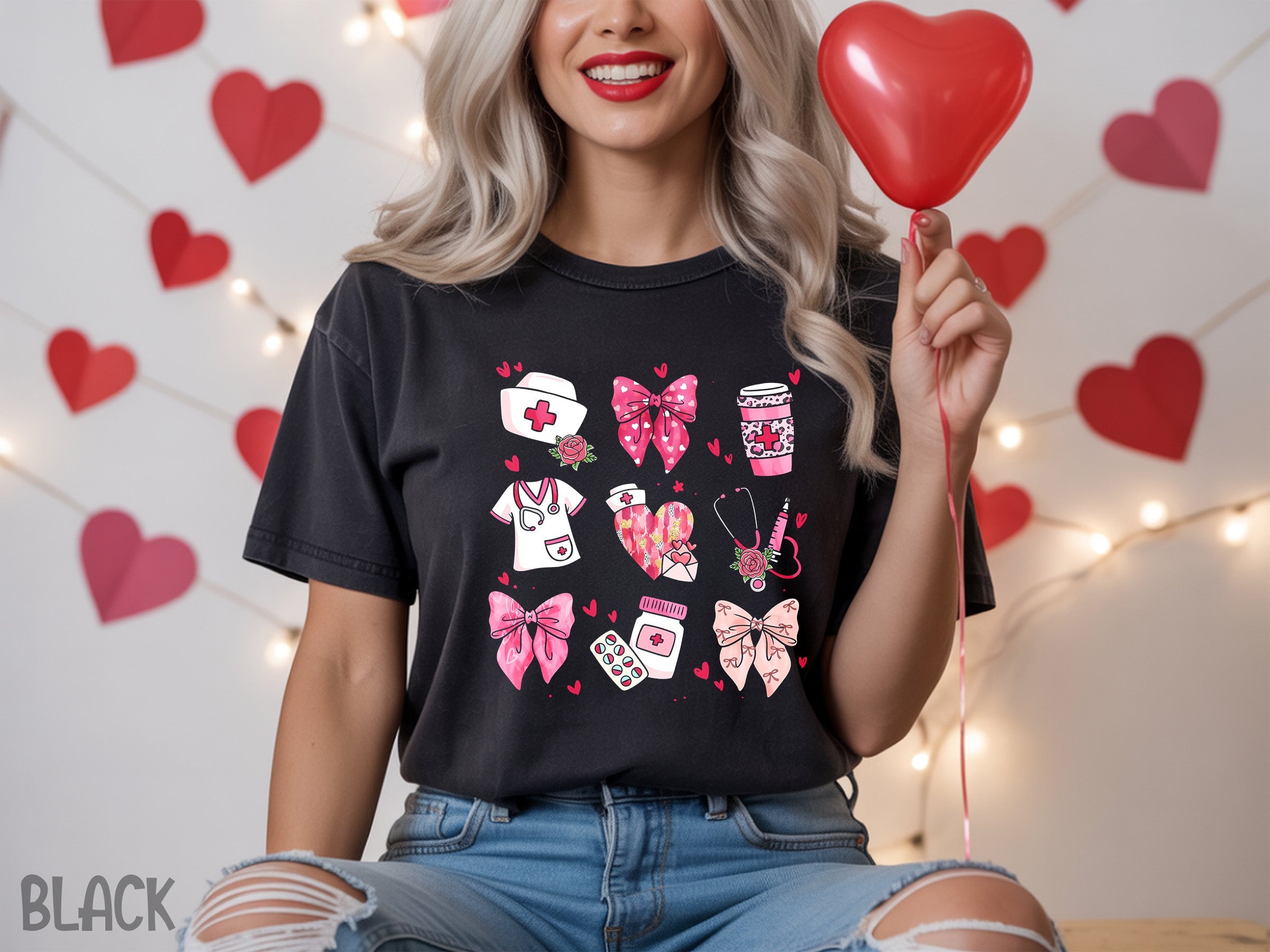 valentines 006 valentine nurses tee