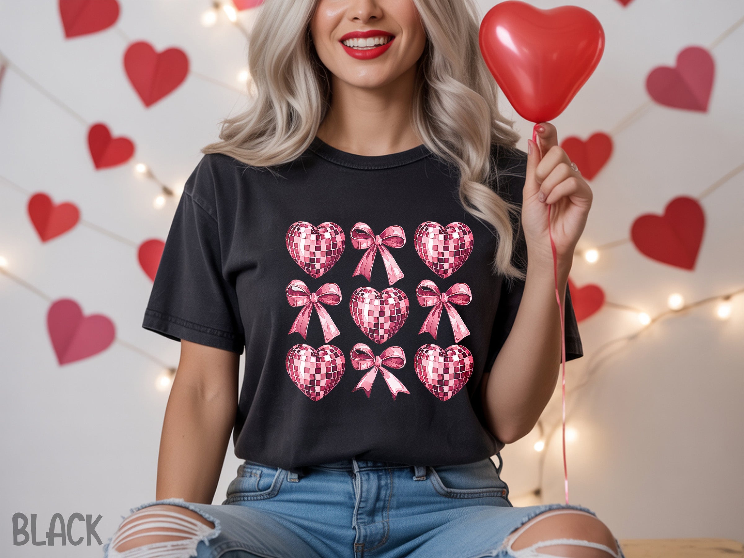 valentines 011 disco bow valentines love tee