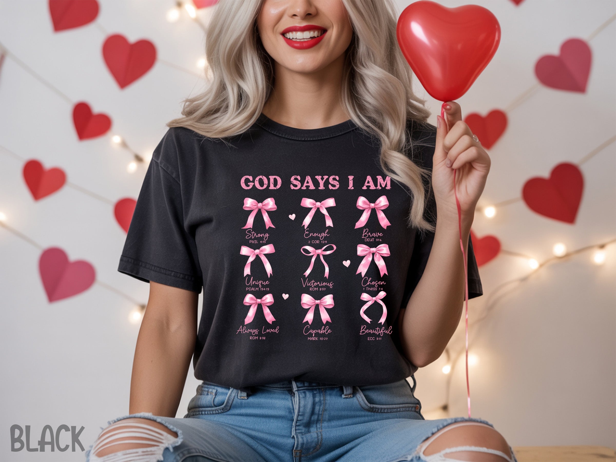 valentines 018 god says i am coquette bows tee