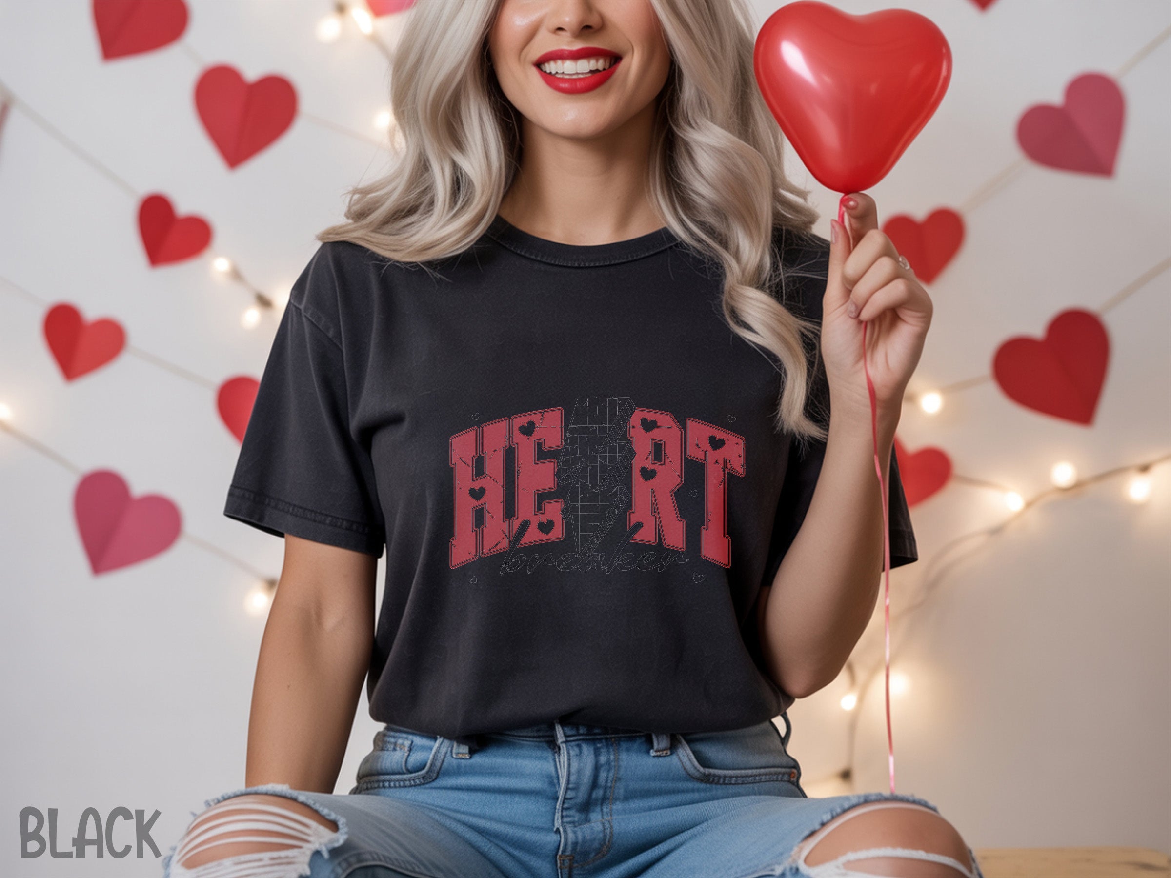 valentines 019 heart breaker lightening bolt tee