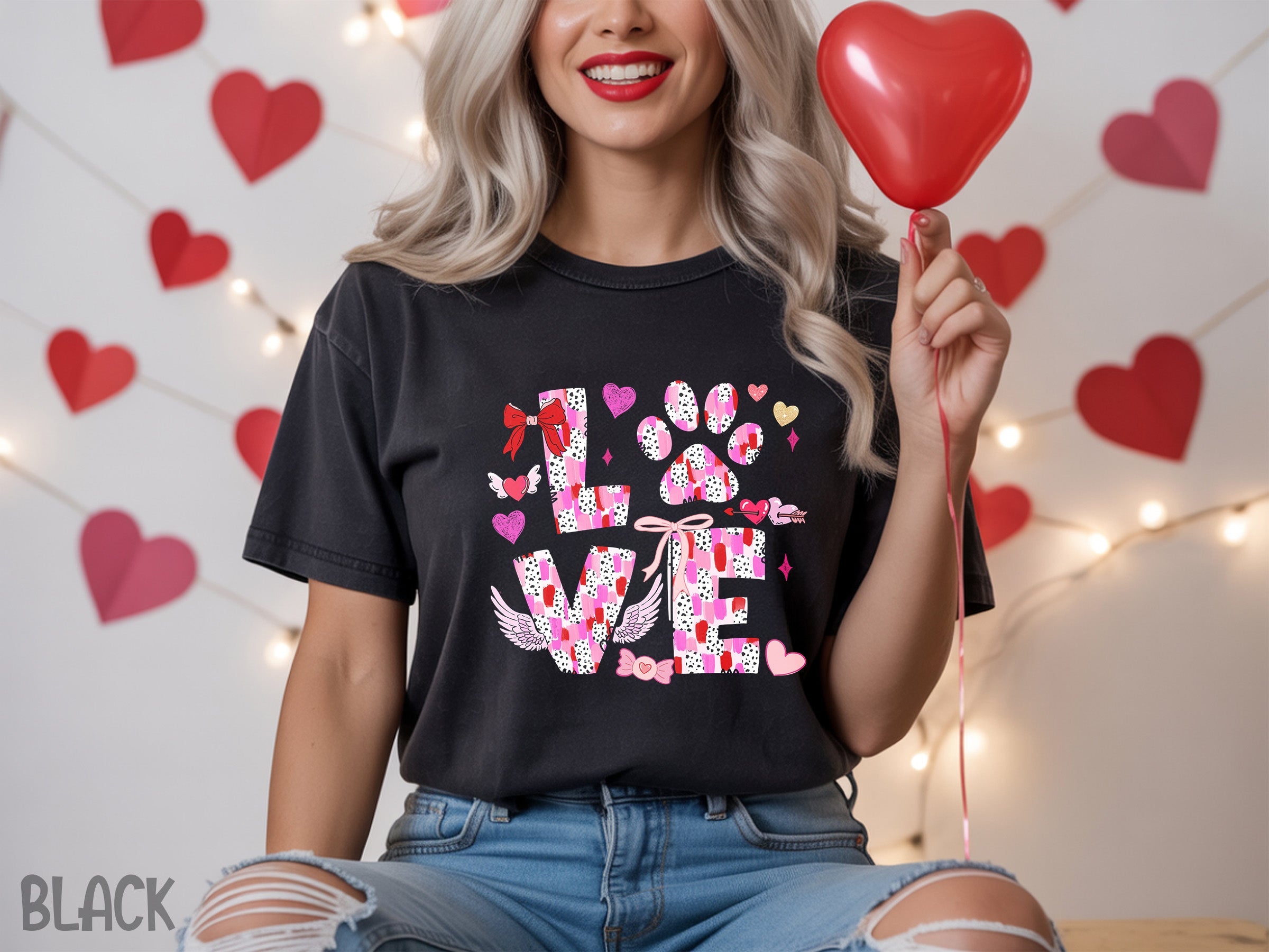 valentines 022 paws of love valentines tee