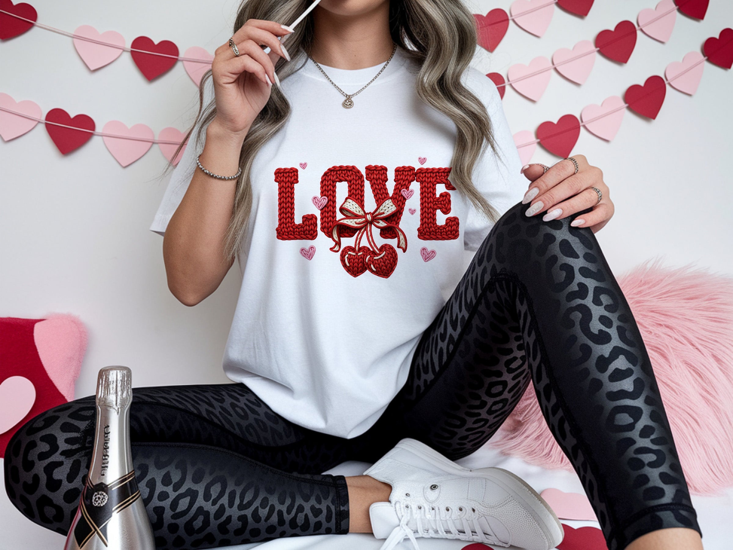 valentines 056 checkered love smiley tee
