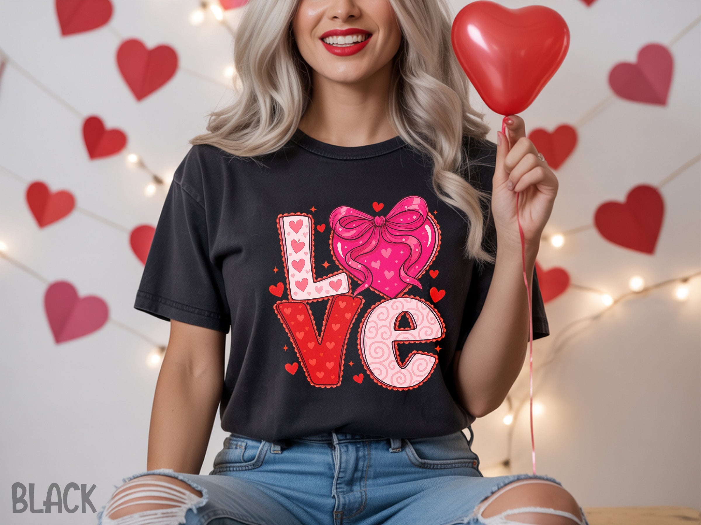 valentines 040 graphic love blast dtf transfer