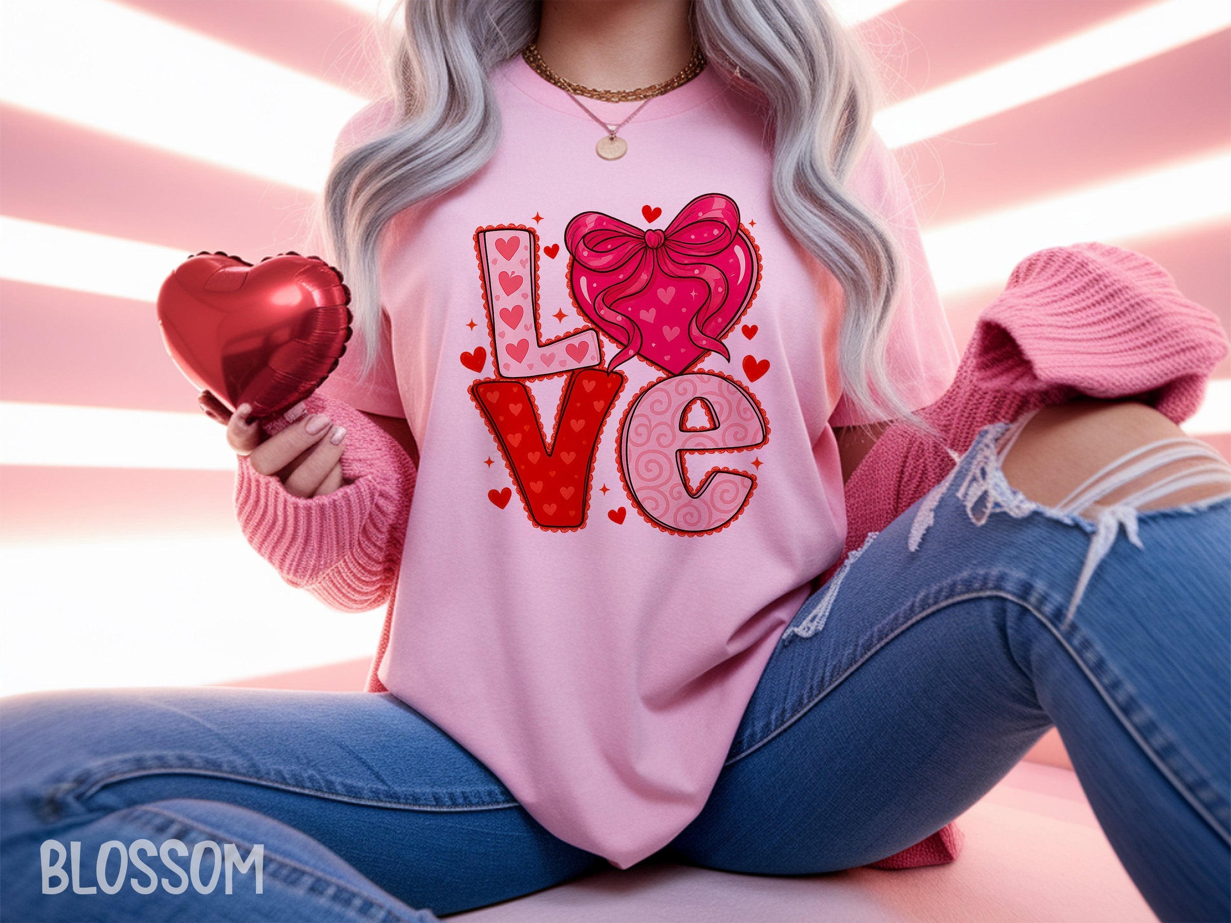 valentines 040 graphic love blast dtf transfer