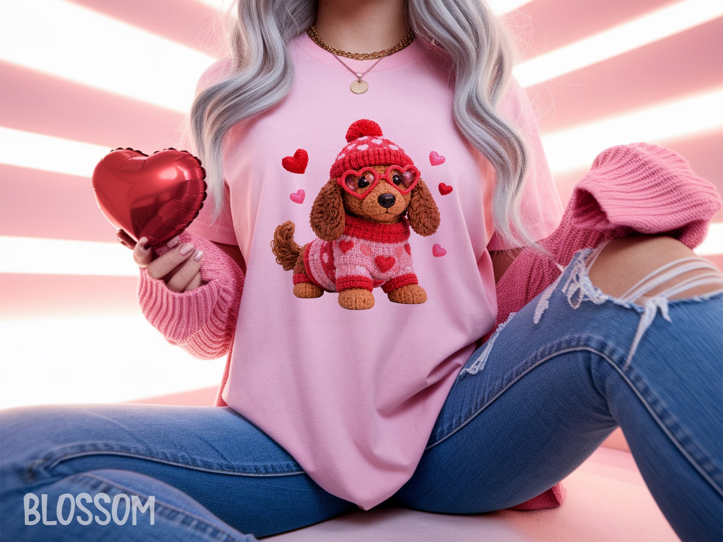 valentines 069 crochet valentine puppy tee