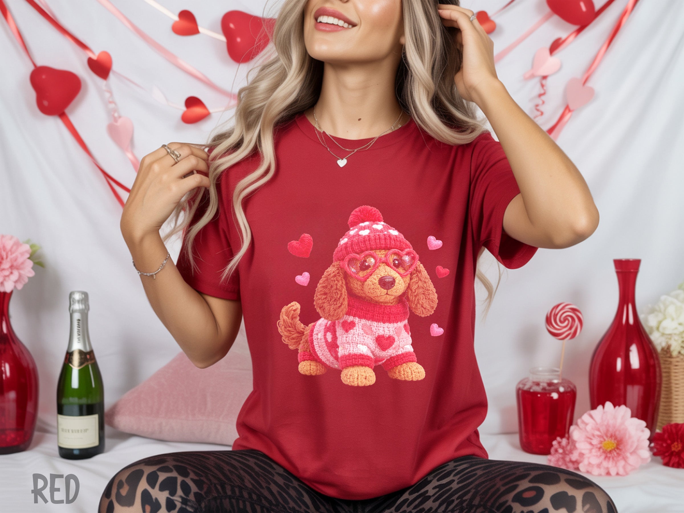 valentines 069 crochet valentine puppy tee